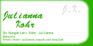 julianna kohr business card